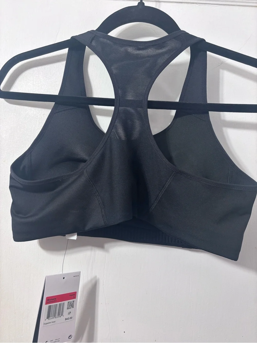 Nike Black Sports Bra with White Swoosh - Racerback
